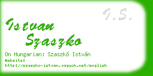 istvan szaszko business card