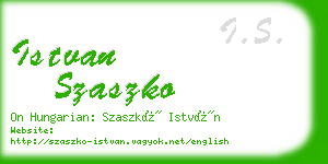 istvan szaszko business card